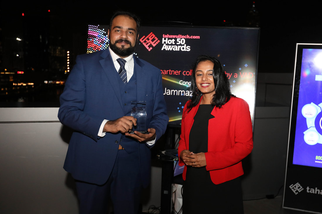 AlJammaz Distribution announced as the winner for the Best Partner collaboration by a Value-Added Distributor Award during the Hot 50 Awards, Dubai